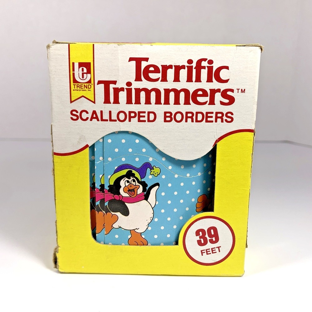 VTG 1981 TREND Terrific Trimmers Scalloped Borders 39‎ feet T-1561 Penguin fun